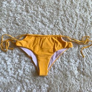 SHEIN Yellow Cut Out Tie Side Bikini Bottoms-S